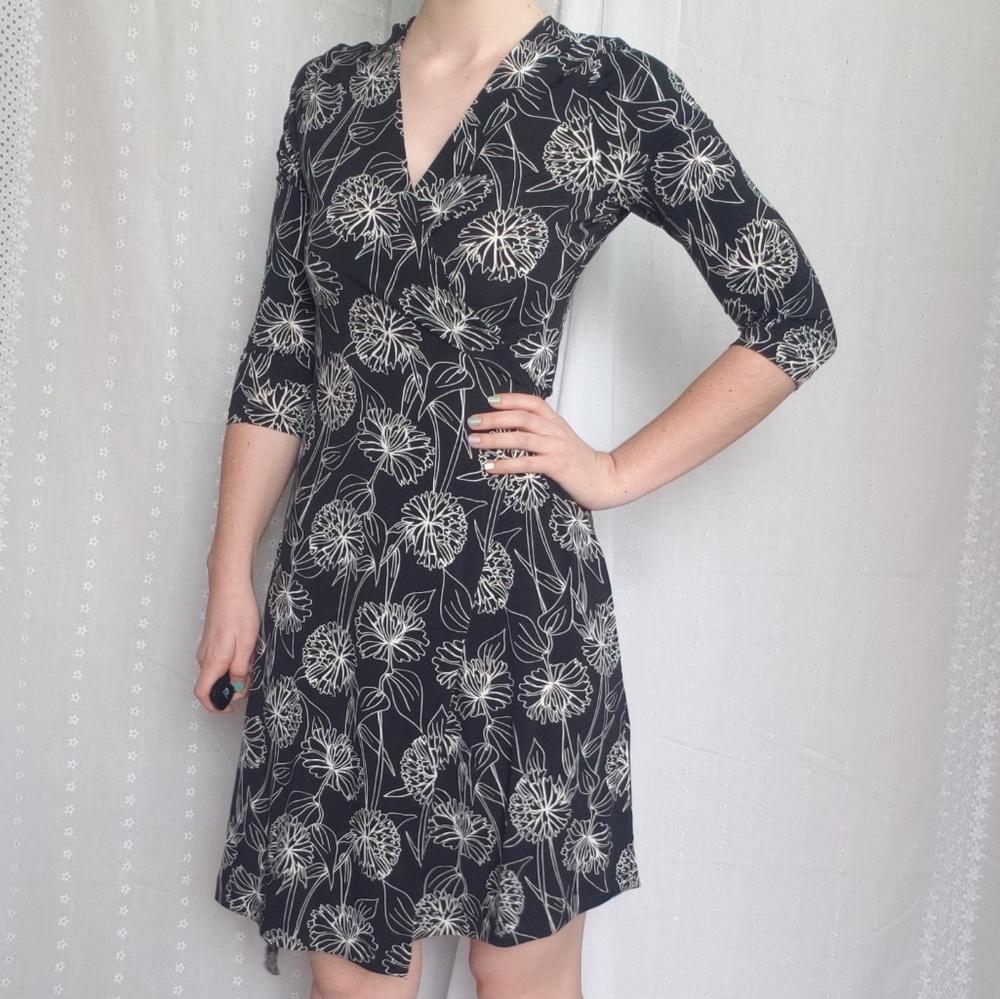 banana republic floral wrap dress
